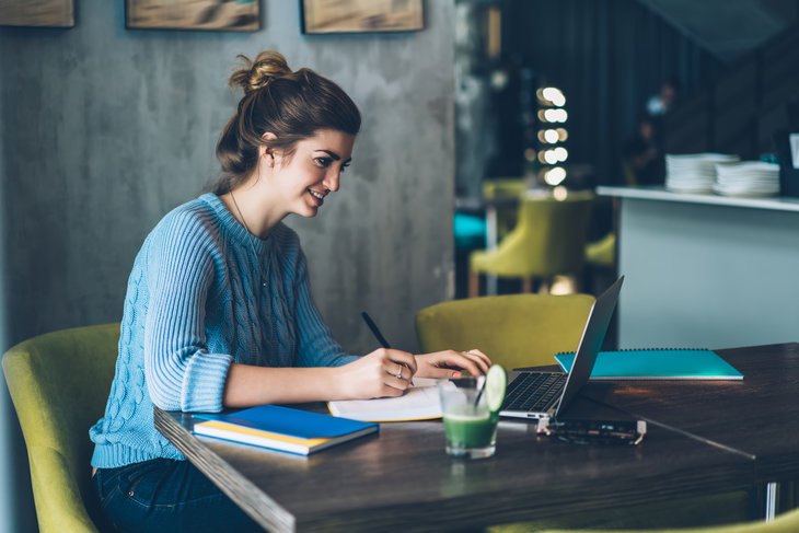 Girl Studying Online